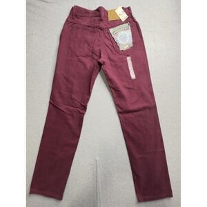 Lee Jeans Mens 30x32 Maroon Red Regular Fit Straight Leg Made USA Cotton Vintage